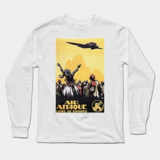 AIR AFRIQUE Airline Line of Bamako Africa Vintage Plane Travel Long Sleeve T-Shirt